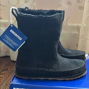 Birkenstock Lahti black suede lined boot 37 Narrow NIB